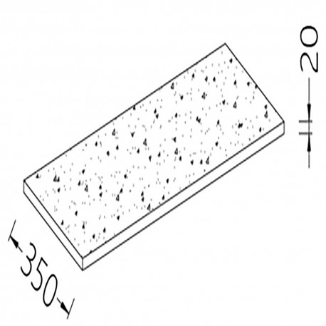 Option: Tablette de service comptoir neutre - caisse (20 mm), stratifié finition PIERRE - au (ML) | YB - Diamond