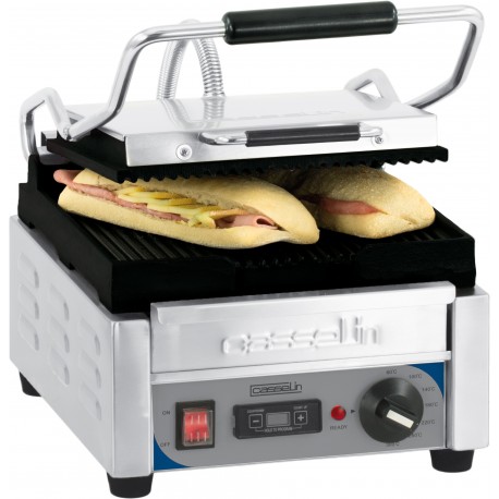 Grill Panini Petit Premium Rainurée - Rainurée avec minuteur | CGPRRPPT - Casselin