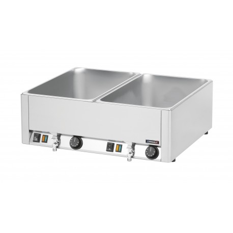 Double bain-marie GN 1/1 avec 2 robinets de vidange | CBMDV - Casselin