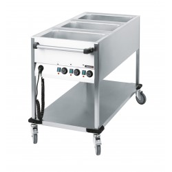 Chariot bain-marie à eau 3 x GN 1/1