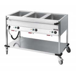 Chariot bain-marie à eau 3 x GN 1/1