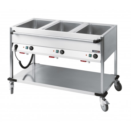 Chariot bain-marie à eau 3 x GN 1/1 | CCBM3H - Casselin