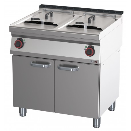 Friteuse électrique avec soubassement 2x17 litres 80 | C7FE17280S - Casselin