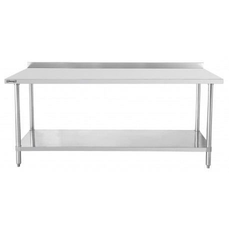 Table de travail inox 600 avec dosseret et étagère 600 mm | C6TTDE60 - Casselin