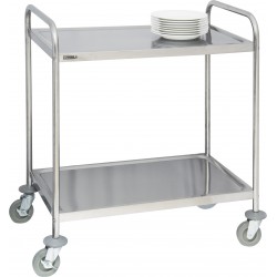 Chariot en inox 2 plateaux