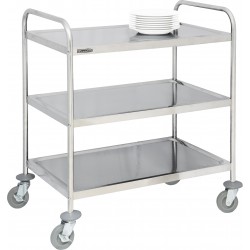 Chariot en inox 3 plateaux