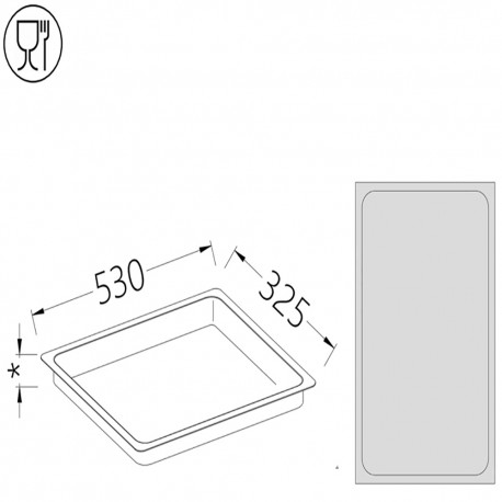 Bac gastronorm 1/1, hauteur 100 mm | B/GN1/1-100 - Diamond