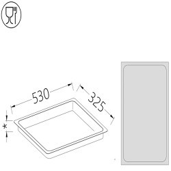 Bac gastronorm 1/1, hauteur 20 mm