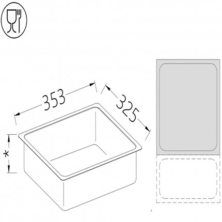 Bac gastro inox GN 2/3 en 150 | B/GN2/3-150 - Diamond