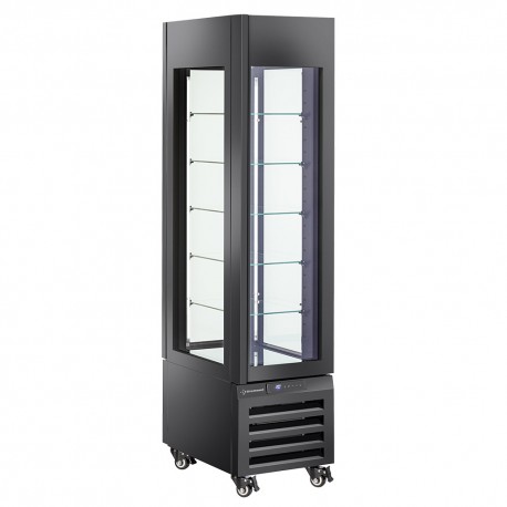 Vitrine "FULL vitrée" 260 Lt., 5 niveaux en verre, ventilée - ICE CREAM & PASTRY - NOIR | MAX/305-BB - Diamond