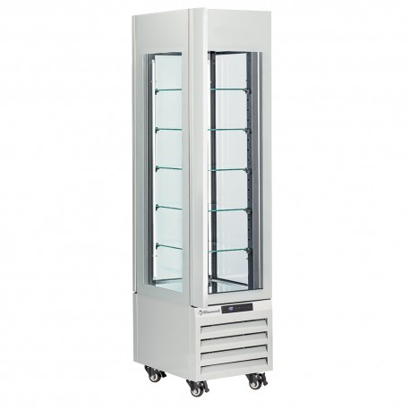 Vitrine "FULL vitrée" 260 Lt., 5 niveaux en verre, ventilée - PASTRY - BLANC | MAX/305-PW - Diamond