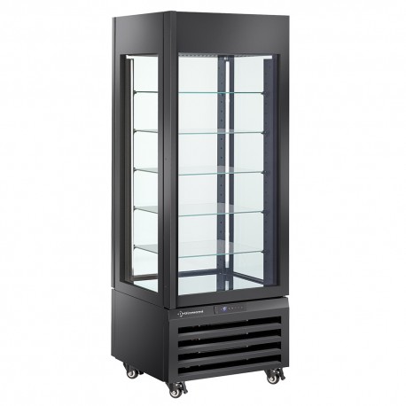 Vitrine "FULL vitrée" 440 Lt., 5 niveaux en verre, ventilée - CHOCOLATE - NOIR | MAX/507-CB - Diamond