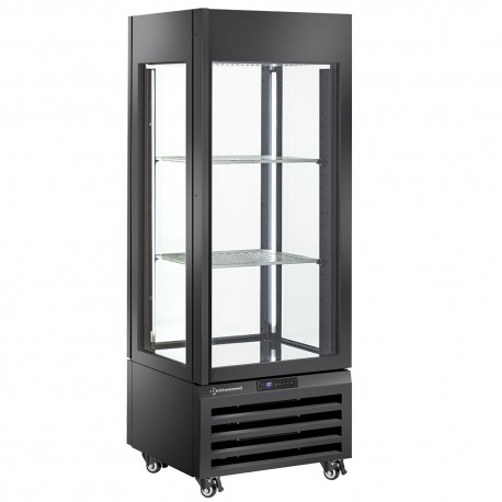 Vitrine "FULL vitrée" 440 Lt., 1 niveau + 2 étagères, ventilée - WINE - NOIR | MAX/507-VB - Diamond