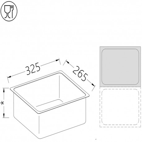 Bac gastronorm 1/2  h100 mm | B/GN1/2-100 - Diamond