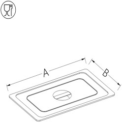 Couvercle  inox avec poignée standard 1/6