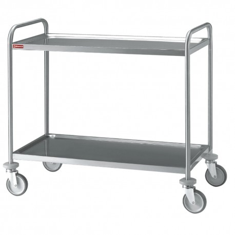 Chariot inox 2 plateaux 80 cm | CR2/80B - Diamond