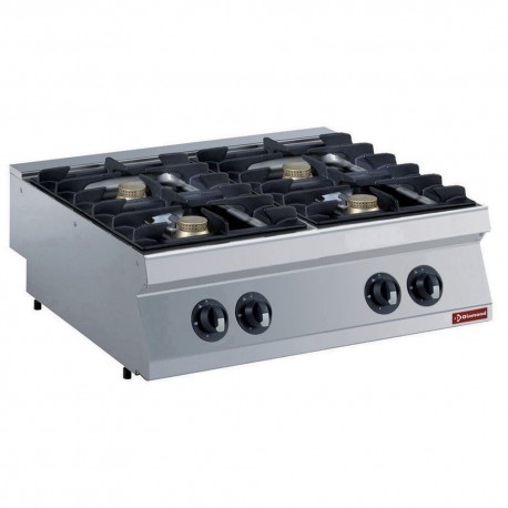 Cuisinière gaz 4 feux, 4x 5,5 kW -TOP- | G17/4F8T-N - Diamond