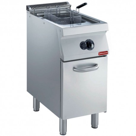 Friteuse gaz, cuve en "Y" 15 litres, brûleurs extérieurs, sur armoire | G17/F15A4-N - Diamond