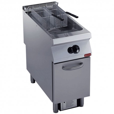 Friteuse gaz 1 cuve "Y" 23 litres, brûleurs extérieurs, sur meuble | G22/F23A4-S - Diamond