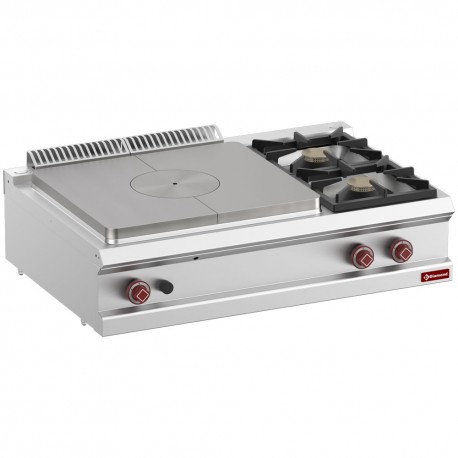 Cuisinière 2 feux vifs, taque coup de feu gaz-Top- | G7/T2B11T-N - Diamond