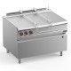 Sauteuse basculante gaz, cuve inox 120 lit. sur meuble