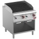 Grill pierre de lave, module 1/1, grille "2 faces" en fonte, armoire ouverte