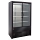 Vitrine murale noir avec portes battantes 1m