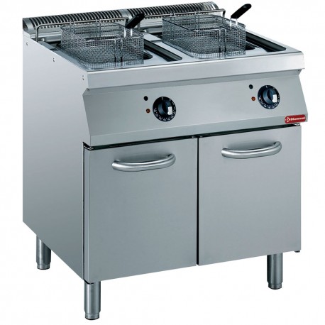 Friteuse électrique, cuve en "Y"  2x 15 litres, éléments extérieurs sur armoire | E17/F30A8-230/3--N - Diamond