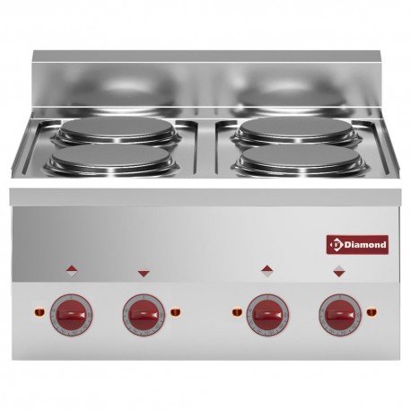 Cuisinière électrique 4 plaques -Top- | E60/4P6T-N - Diamond