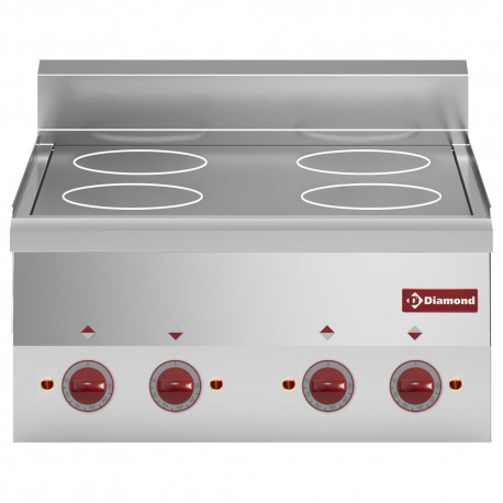 Cuisinière vitrocéramique 4 plaques -Top- | E60/4VC6T-N - Diamond