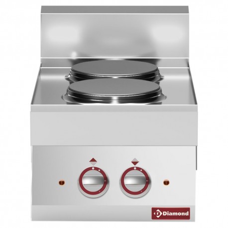 Cuisinière électrique 2 plaques -Top- | E65/2P4T-N - Diamond