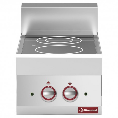 Cuisinière électrique vitro-céramique 2 foyers -top- "Alpha 650" | E65/2VC4T-230V/3-N - Diamond