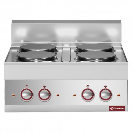 Cuisinière électrique 4 plaques -Top- | E65/4P7T-N - Diamond