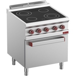 Fourneau vitrocéramique 4 zones, four GN 2/1 et grill électrique