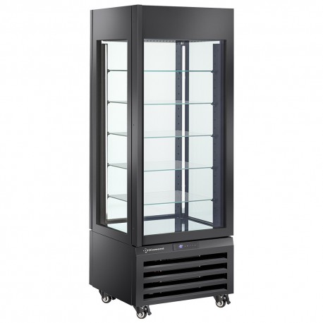 Vitrine "FULL vitrée" 440 Lt., 5 niveaux en verre, ventilée - ICE CREAM & PASTRY - NOIR | MAX/507-BB - Diamond