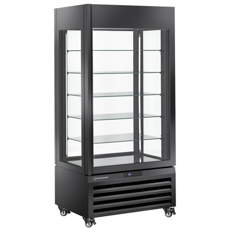 Vitrine "FULL vitrée" 600 Lt., 5 niveaux en verre, ventilée - ICE CREAM & PASTRY - NOIR | MAX/609-BB - Diamond