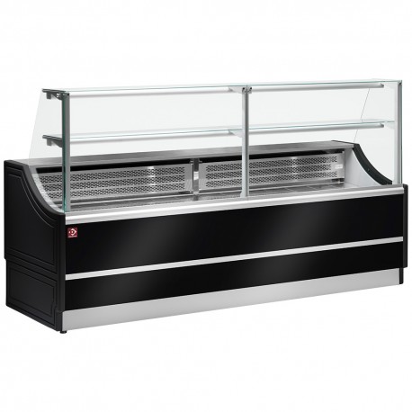 vitrine réfrigérée noire 2m50 avec réserve | OL200/B5-R/R2 - Diamond