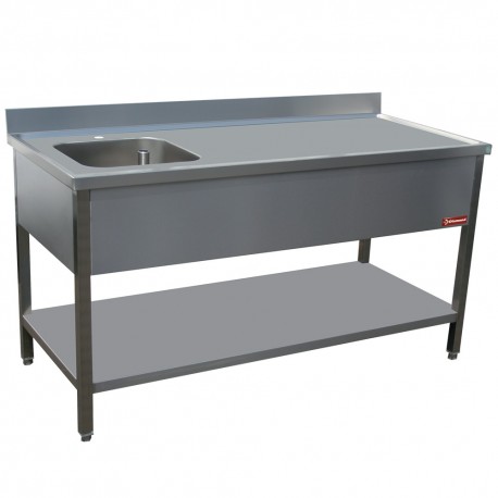 Table de chef 1 cuve gauche 400X400XH275 | TV1471S-D - Diamond