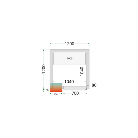 Panneaux de chambre froide 80 mm | CR 120x120x212 NF - Tefcold