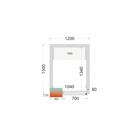 Panneaux de chambre froide 80 mm | CR 120x150x212 NF - Tefcold