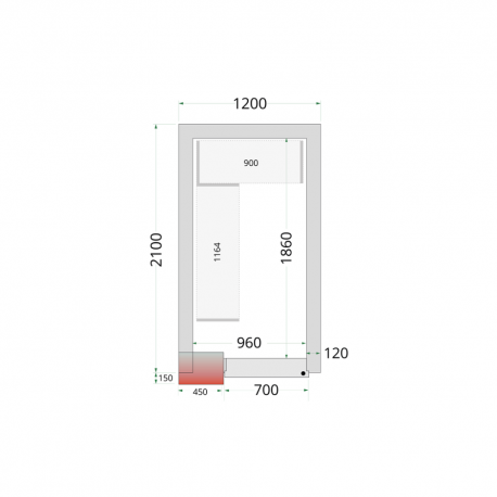 Panneaux de chambre froide 120 mm | CR 120x210x220 - Tefcold