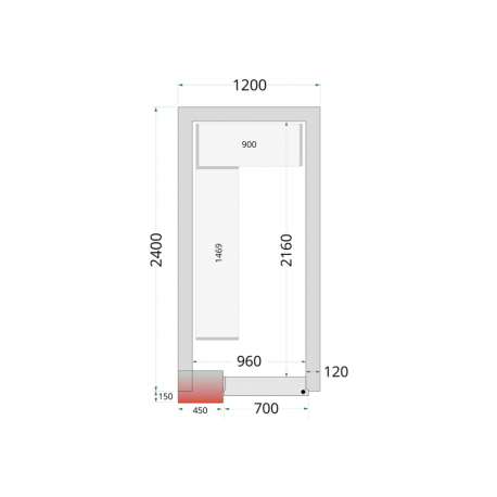 Panneaux de chambre froide 120 mm | CR 120x240x220 - Tefcold