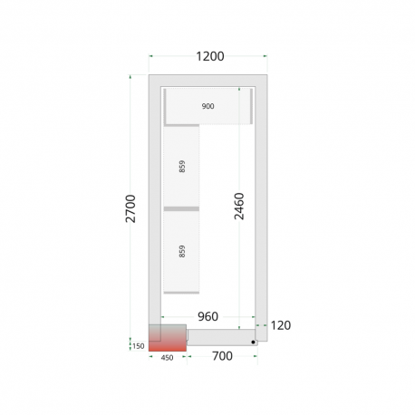 Panneaux de chambre froide 120 mm | CR 120x270x220 - Tefcold