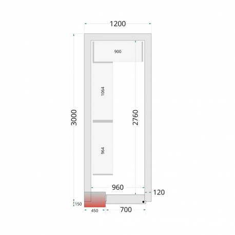 Panneaux de chambre froide 120 mm | CR 120x300x220 - Tefcold