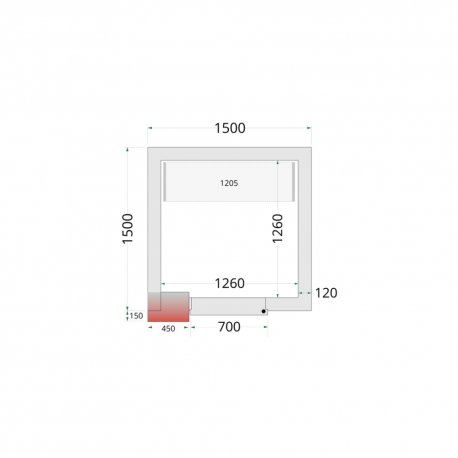 Panneaux de chambre froide 120 mm | CR 150x150x220 - Tefcold