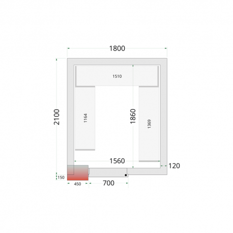 Panneaux de chambre froide 120 mm | CR 180x210x220 - Tefcold