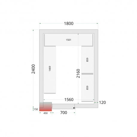 Panneaux de chambre froide 120 mm | CR 180x240x220 - Tefcold